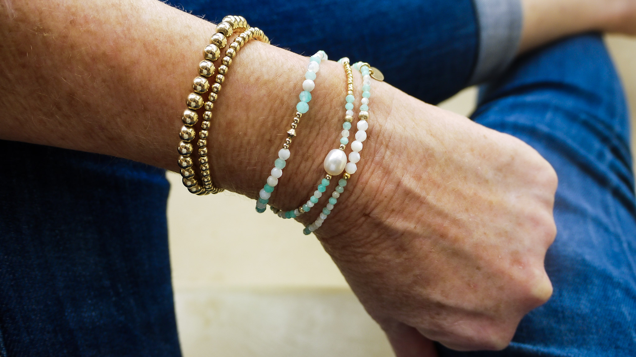 Multi tour Wana - Amazonite & nacre