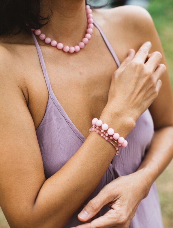 Bracelet Shell - Quartz rose & tourmaline rose – Image 3