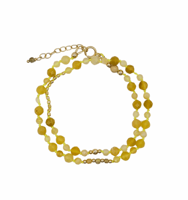 Bracelet Shell - Opale jaune & tourmaline – Image 3