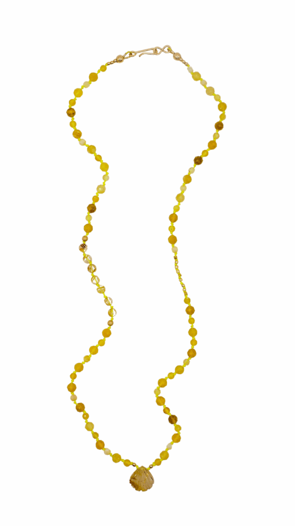 Collier Shell - Opale jaune & quartz rutile – Image 3