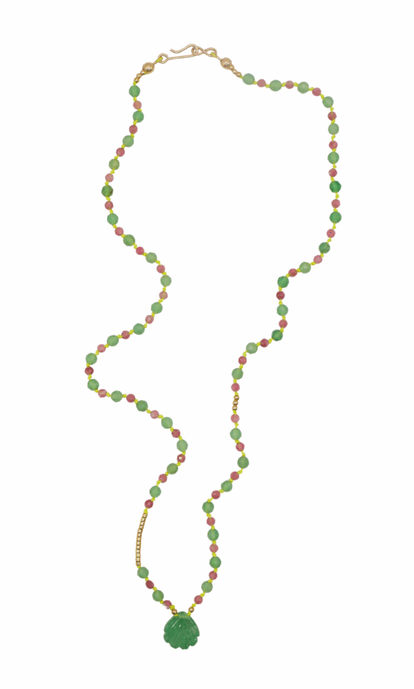 Collier Shell - Tourmaline & aventurine – Image 3