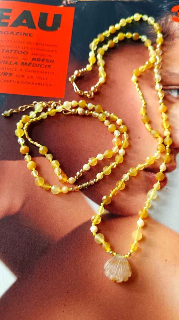 Sautoir Shell - Opale jaune & quartz rutile – Image 4