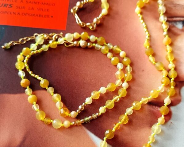 Bracelet Shell - Opale jaune & tourmaline – Image 4