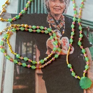Collier Shell - Tourmaline & aventurine