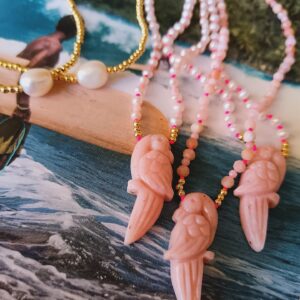 Collier Perroquet - Opale rose