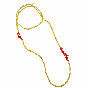 Sautoir / double ras de cou Evasion - Opale jaune
