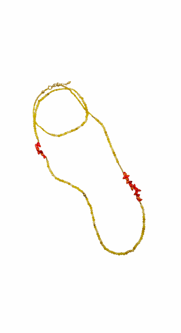 Sautoir / double ras de cou Evasion - Opale jaune