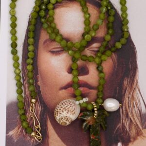 Sautoir Cali - Jade vert & Unakite