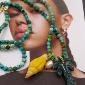 Sautoir Cali - Turquoise & Agate indienne