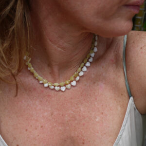 Collier Baby Âme-Cœur - Opale jaune